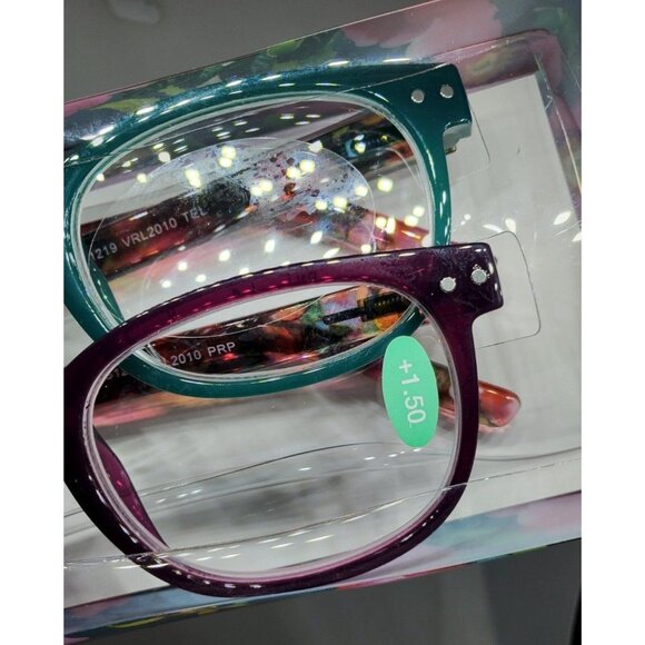 Foster Grant Doubles 2 Pack FGX +1.50 Hair Notions Designer Reading Glasses - Picture 9 of 10